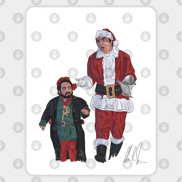 Seinfeld: Cosmo Claus & Mickey the Elf Sticker by 51Deesigns